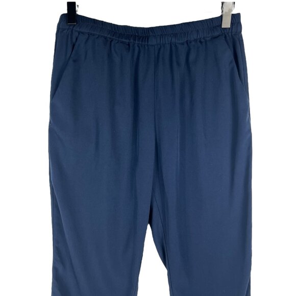 Marine Layer Re-Spun Women's Allison Dolphin Hem Cropped Pants in Navy Size S - Picture 2 of 11
